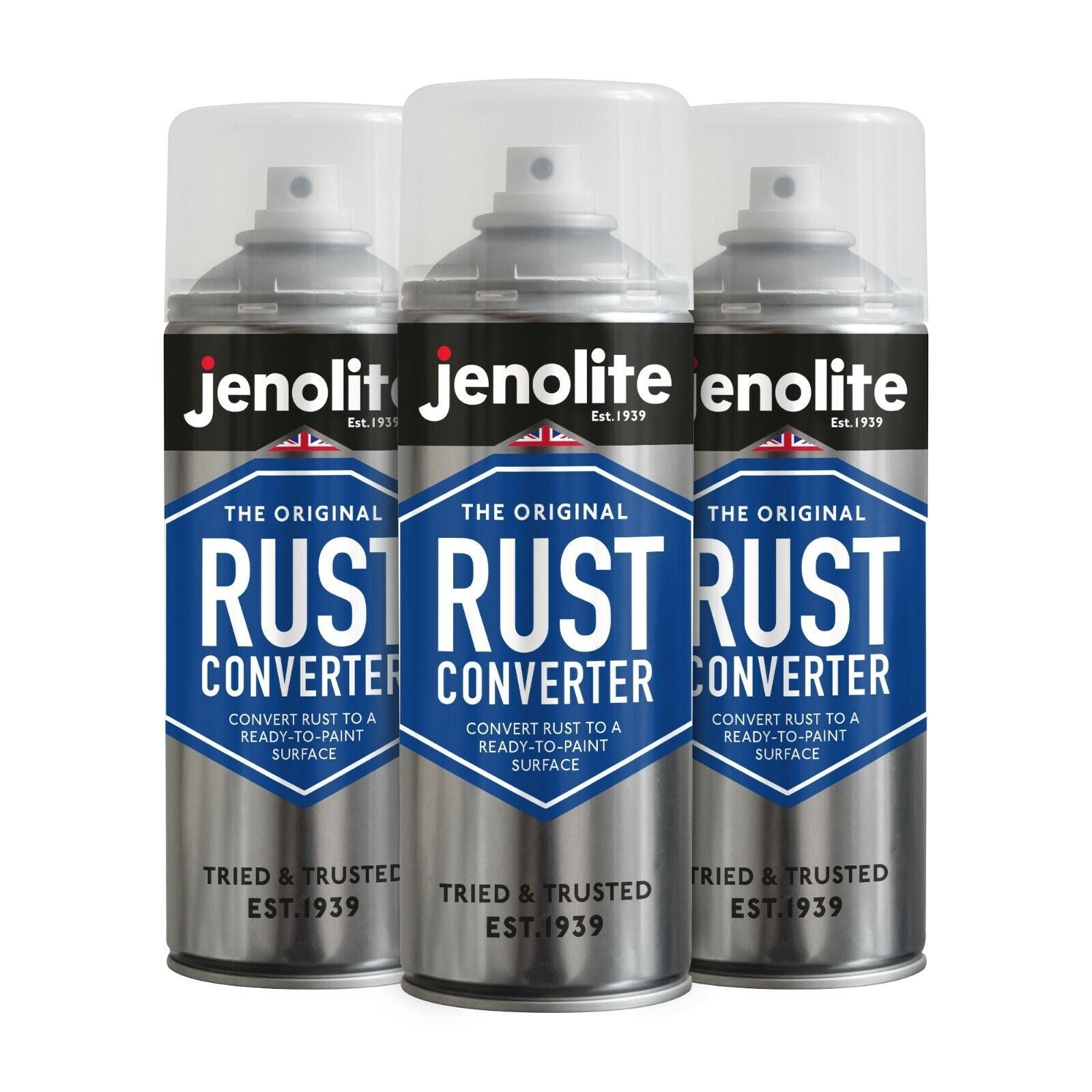 Jenolite Rust Converter Spray 500ml (3-Pack) Turn Rust to Ready to Paint Surfac