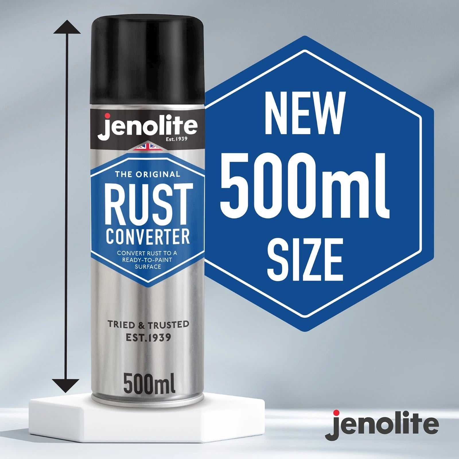 Jenolite Rust Converter Spray 500ml Turns Rust into Ready to Paint Surface DIY