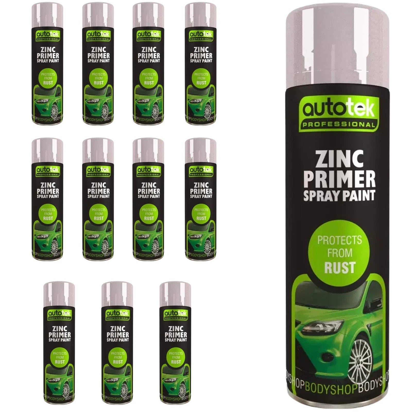 AutoTek Zinc Primer Multi-Purpose Aerosol Spray Paint 500ml x12