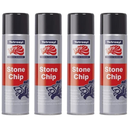 Tetrosyl SCS500 Stonechip Protection Underseal Aerosol Spray Paint Black x4